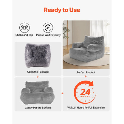 Zitzak – Beanbag – Loungestoel – Fauteuil – Relaxstoel – Met Armleuningen – Hoogwaardig Polyester – Hoog-Densiteit Memory Foam
