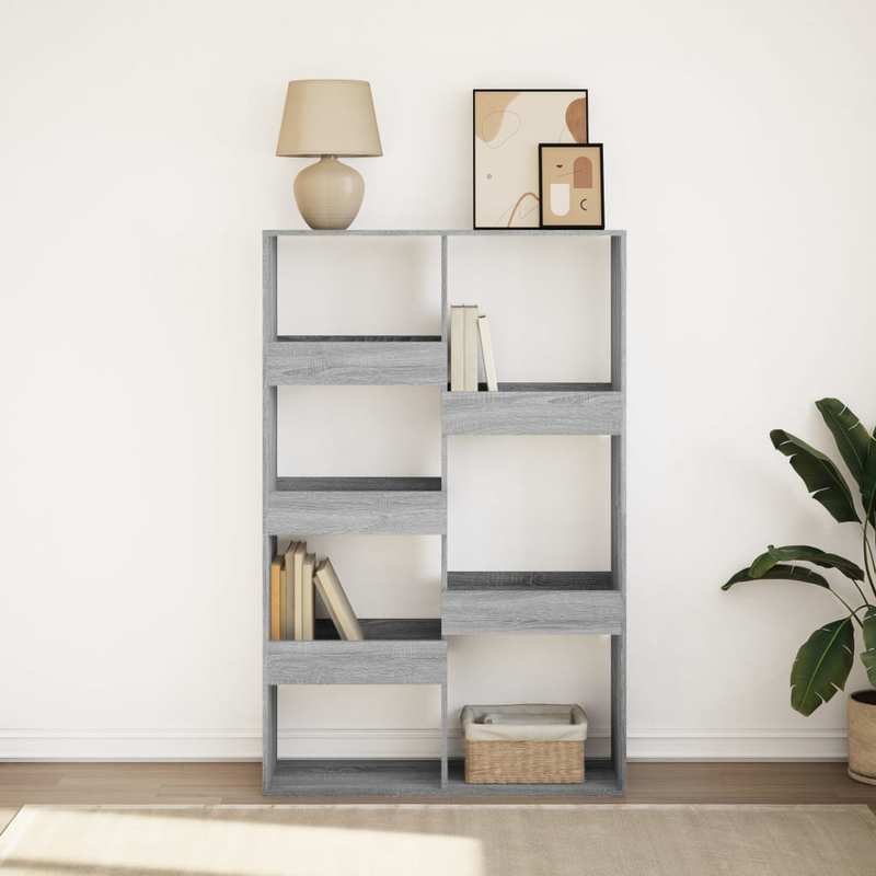 Bookshelf 100X33X155.5 Cm Made of Treated Wood in Gray Sonoma Oak