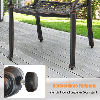 Aluminium Tuinstoelen Set – Tuinstoel Met Armleuning – Stapelbare Tuinstoelen – Balkon Stoelen – Patio Stoelen – Weerbestendig Aluminium – Stapelbaar & Ruimtebesparend