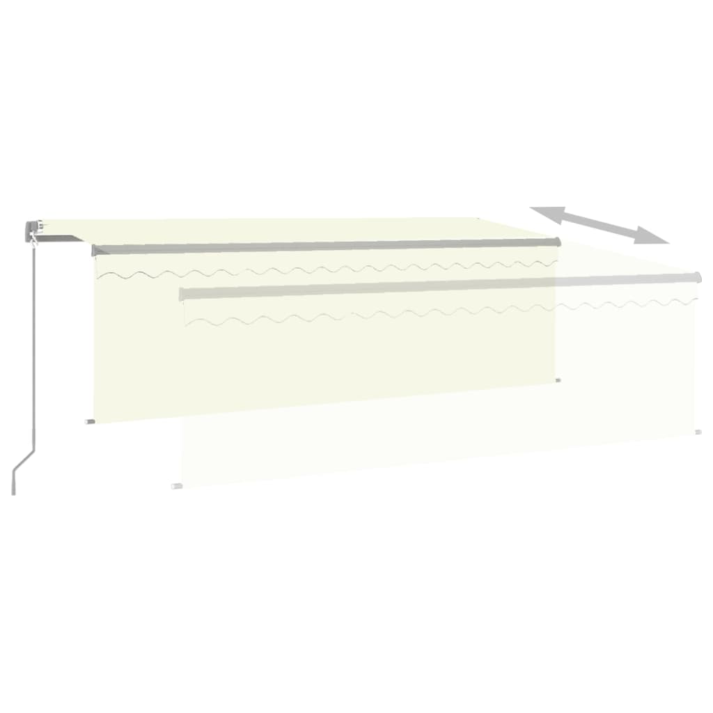 Zonnescherm Uitschuifbaar – Zonwering – Overkapping – Schaduwdoek – Patio Zeil – Aluminium Frame – 4x3 Meter Crème