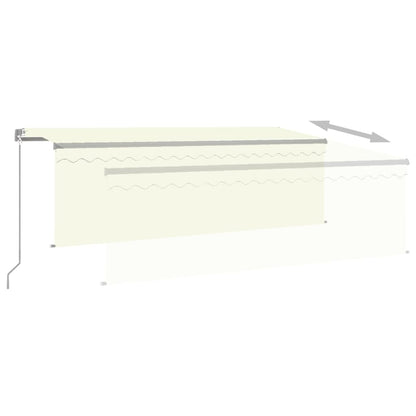 Zonnescherm Uitschuifbaar – Zonwering – Overkapping – Schaduwdoek – Patio Zeil – Aluminium Frame – 4x3 Meter Crème