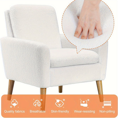 Grijze Accentstoel – Fauteuil – Stoel – Leunstoel – Zithoekstoel – Ergonomisch Ontwerp – Massief Houten Frame