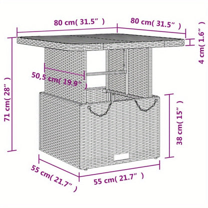 Table De Jardin Beige 80X80X71 Cm Easy to Assemble Modern Simple Easy to Carry DIY Outdoor Table in Backyard