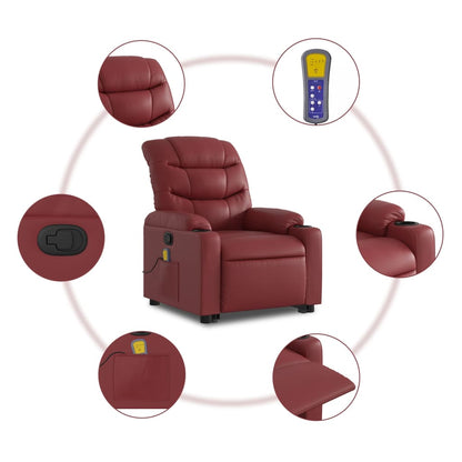 Sta-op Stoel – Verstelbare Relaxfauteuil – Elektrische Sta Op Stoel – Relaxstoel met Trilfunctie – Kunstleer Bekleding – Handmatige Verstelling – Robuust Metaalframe