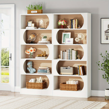 Boekenkast – Boekplank – Stapelrek – Opbergkast – Vakkenkast – Wit Walnoot – 180 cm Hoog – 6 Open Schappen