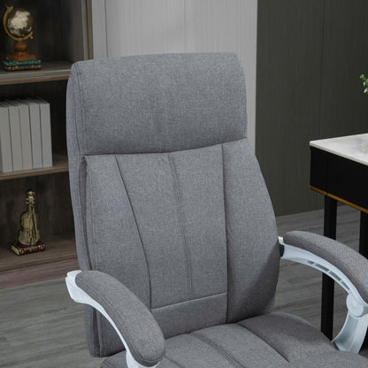 Bureaustoel – Ergonomische Stoel – Office Chair – Gamingstoel – Kantoorstoel – Verstelbare Hoogte – Memory Foam Kussen – Metalen Frame – Opklapbare Armleuningen – Lendensteun – Hoofdsteun – Grijs – Geschikt Voor Langdurig Zitten