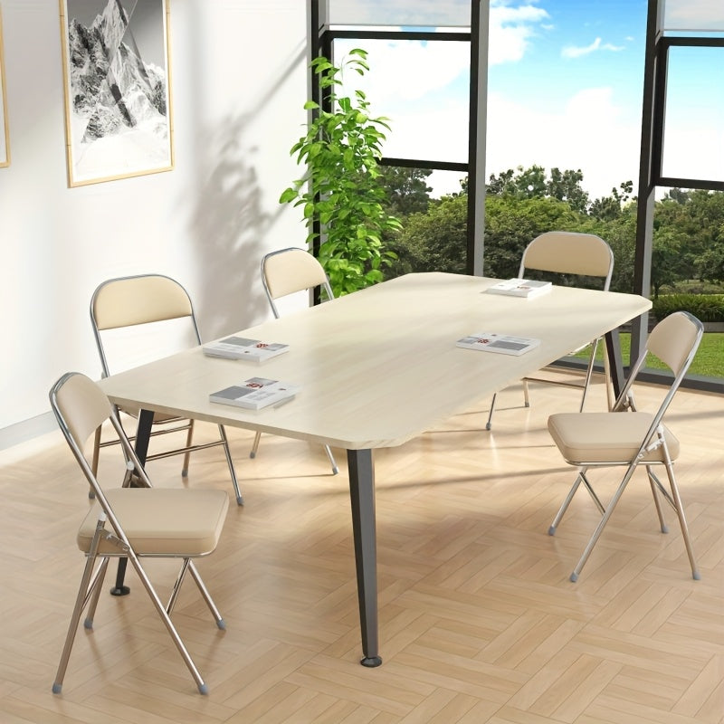 Set van 4 Eetkamerstoelen – Gele Stoelen met Kunstleren Bekleding en Comfortabele Zitting – Stijlvol Ontwerp voor Keuken, Restaurant, Woonkamer of Conferentieruimte