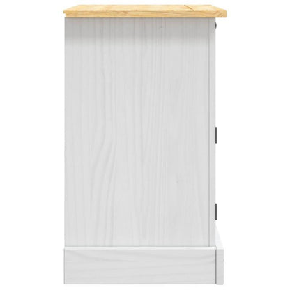 Solid Hardwood Bedside Table with 2 Drawers & Black Handles - Corona White Mexican Pine Nightstand, 68.58cm Height, 3.2 Cu Ft Storage, Easy Assembly, Portable Design for Bedroom or Living Room