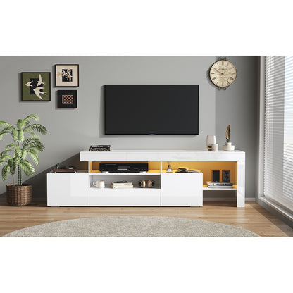 TV Meubel – TV Kast – Mediameubel – Tv Dressoir – Tv meubel wit – Geschikt voor 85 Inch – 3 Royale Kasten – Duurzaam Onderhoudsvriendelijk Materiaal