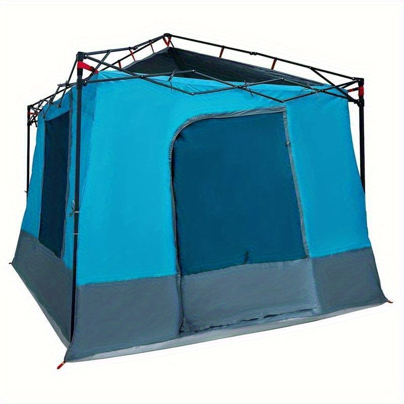 Outdoor Tent – Camping Tent – Kampeertent – Festival Tent – Reis Tent – Blauw-Zwart – Ruim 290x288 cm – Duurzaam Glasfiber Frame