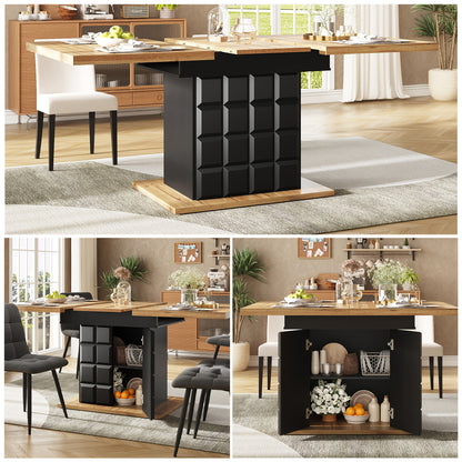 Uitklapbare Eettafel – Uitschuifbare Tafel – Klaptafel – Verlengbare Keukentafel – Ruimtebesparend – 110-140x80 cm – Duurzaam Bamboo – Handmatig Verstelbaar