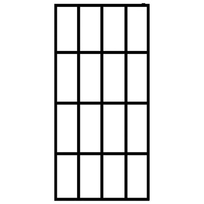 Douchewand – Doucheafscheiding – Douchewand Glas – Douchewand Veiligheidsglas – Douchewand Transparant – 5 mm Gehard Glas – Aluminium Frame Met Ondersteuningsstang 90x195 cm