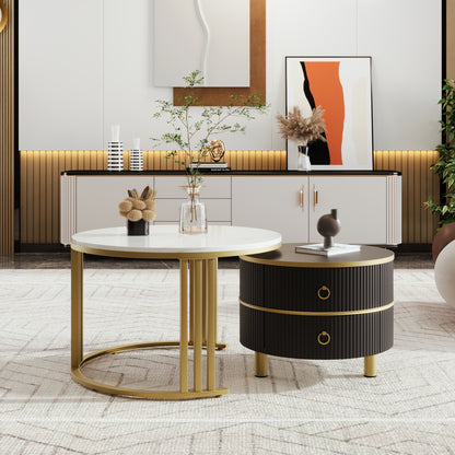 Uitschuifbare Tafel – Bar Tafel – Keukentafel – Koffietafel – Eettafel – 360° Draaibaar – Mat Zwart Metalen Frame