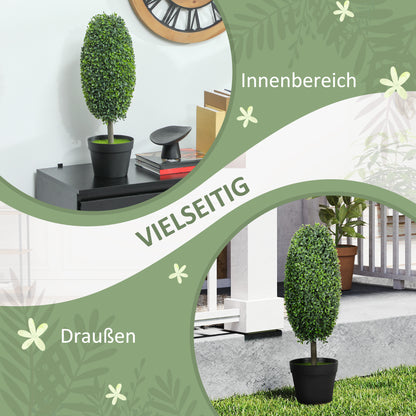 Kunstplanten – Nepsplanten – Kunstbomen – Decoratieplanten – Set van 2 – Onderhoudsvrij – UV-bestendig – 60 cm met Betonpot