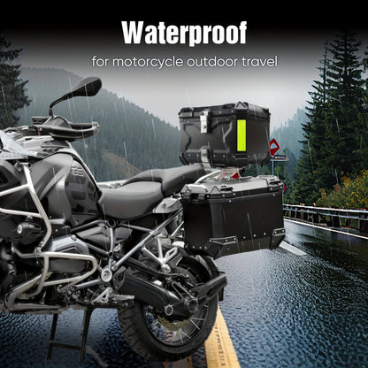GOXTOOLBOX Universal Motorcycle Tailgate 55/65 Liters Large Capacity, Helmet And Gear Organizer, Waterproof And Shatterproof with Reflective Strip, Liner And Mounting Accessories for Outdoor Camping