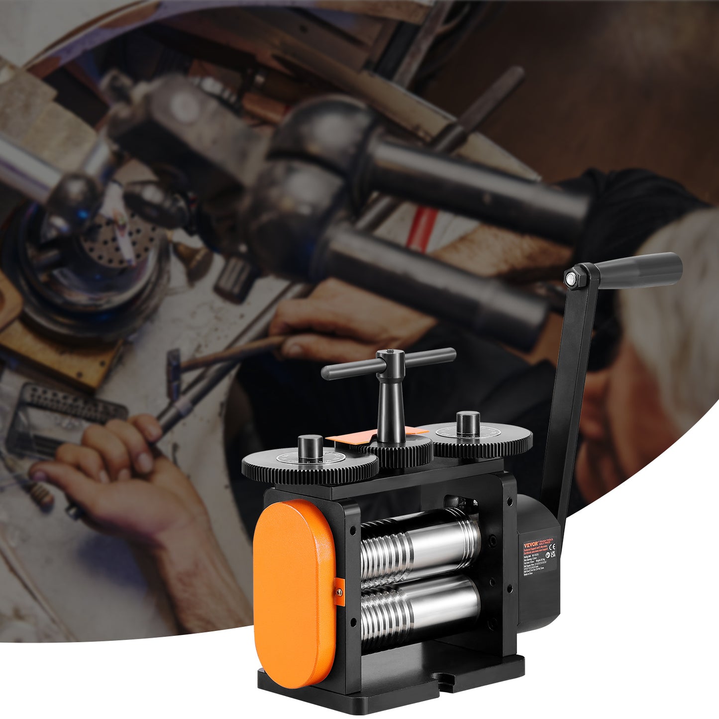 Rollingsmachine – Metaalwalsmachine – Rollers – Juwelenmachine – Metaalbewerking – 3-in-1 Multifunctioneel – Instelbare Dikte 0-5,5 mm – Hoogwaardig 45# Staal