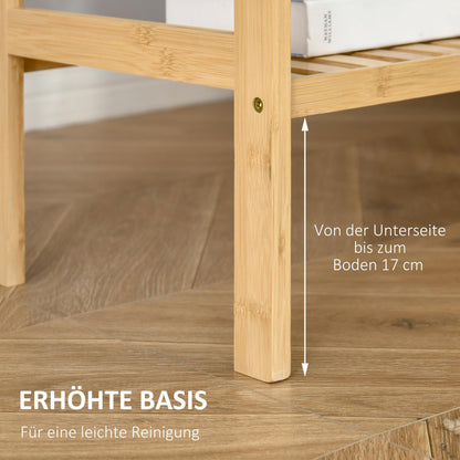 Bamboekast – Opbergkast – Boekenkast – Opbergplank – Kast – 4-laags – Natuurlijk Bamboe – 62x33x112 cm – Duurzaam & Ruim