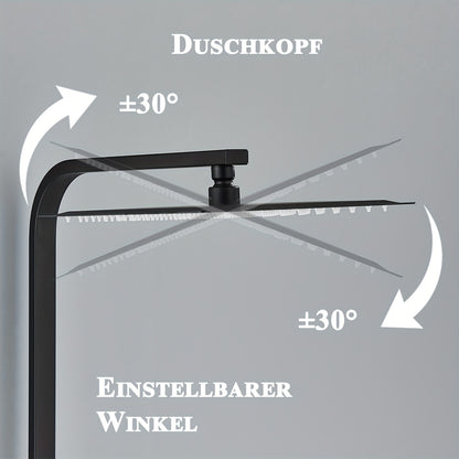 Douche Set Mat Zwart – Douche Accessoires – Regendouche – Overhead Douche – Douche Systeem – Koper Materiaal – Eenvoudige Wandmontage