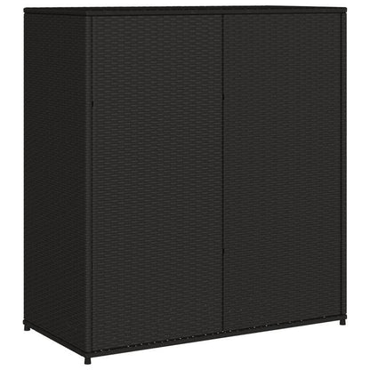 Tuinkast – Tuinkist – Opbergkast – Gereedschapsschuur – Buitenberging – Zwart PE-Rattan – 105x51x113 cm – Weerbestendig Stalen Frame – Met Planken