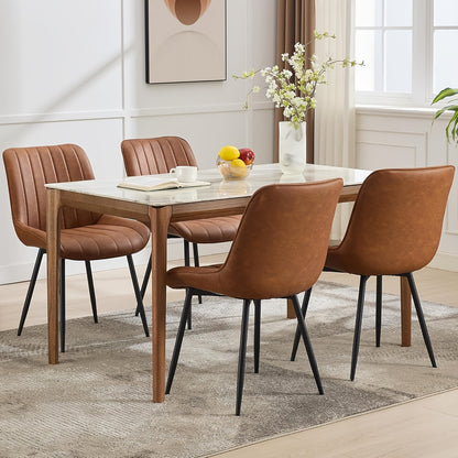 Set of 2 Dining Chairs | Classic Ergonomic Dining Room Kitchen Side Chairs with Seat and Metal Legs for Restaurant/Cafe - MERXENG