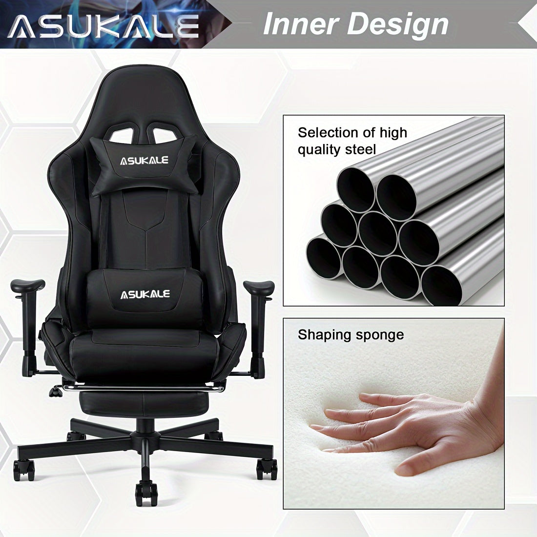 Gamingstoel – Gamestoel – Gaming Chair – Bureaustoel – Game Stoel – Ergonomisch – Verstelbare Armleuningen – Voetsteun – Max 150 kg