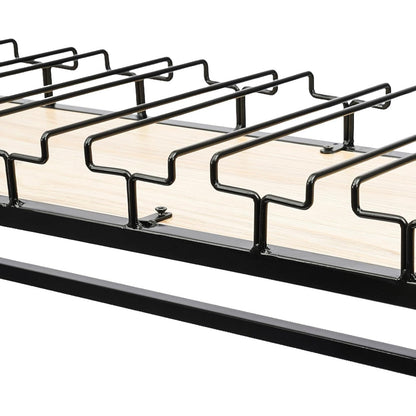 Wijnrek Plafond – Wijnhouder – Glazenrek – Flessenrek – Vintage Wijnsysteem – Verstelbare Hoogte – Zwart Metaal – Capaciteit 34 KG – Inclusief Glashouders