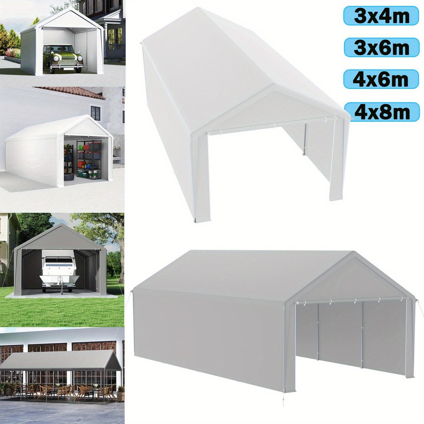 Opslagtent – Garagetent – Fietsenstalling – Schuurtent – Overkapping – 3x6 meter – Gegalvaniseerd Stalen Frame – Waterdicht & Weerbestendig