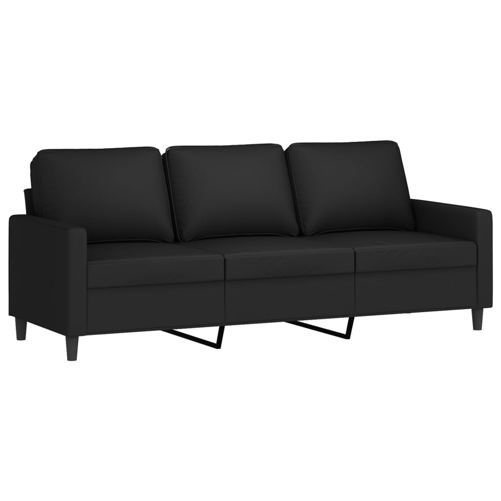Bankje – Fauteuil – Zitbank – Meubel – Loungestoel – Velvet Bekleding – Met Metalen Frame – 198x77x80 cm – Zwart