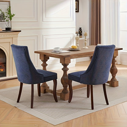 Eetkamerstoel – Stoel – Kuipstoel – Armstoel – Dining Chair – Blauw – Hoog Comfort – Bamboe Frame