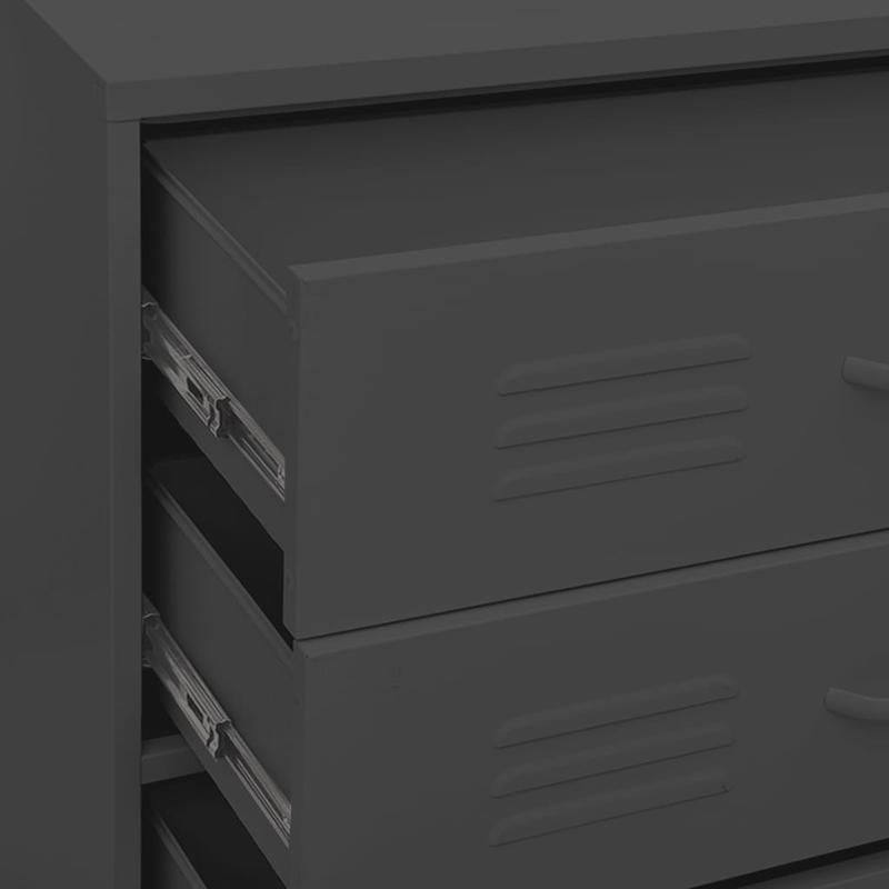 Industriële Opbergkast – Opbergmeubel – Kasten – Opbergbox – Organizer – Antraciet – Modern Minimalistisch Design – Stevige Houten Constructie – Met Lade, Planken en Slot
