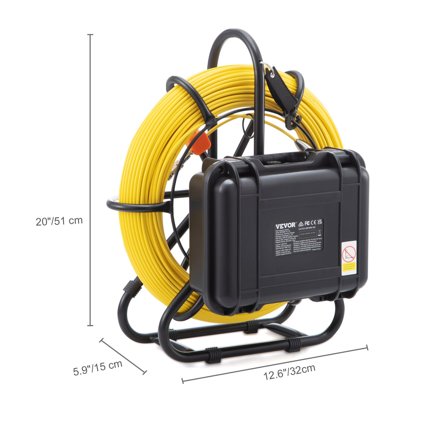 Rioolcamera – Inspectiecamera – Endoscoop – Buisinspectiecamera – Afvoercamera – 91,5 Meter Kabel – 9 Inch 720p Scherm – 512Hz Sonde