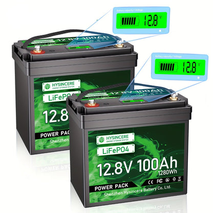 Li-ion Accu – Lithium Batterij – Lithium-Ion Accu – LiFePO4 Accu – 12V Li-Ion Batterij – 200Ah Capaciteit – Ingebouwd 100A BMS – 10 Jaar Levensduur – Onderhoudsvrij PVC Behuizing