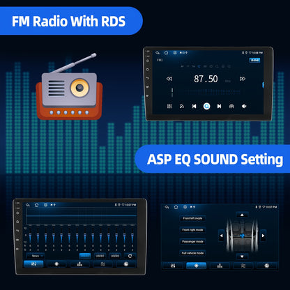 Multimedia Speler – Autoradio – Navigatiesysteem – 2 DIN Head Unit – Dashboard Entertainment – 10,1 Inch QLED HD Touchscreen – 6GB RAM & 128GB Opslag