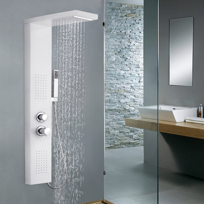 Douchepaneel – Douchekolom – Doucheset – Douchekit – Doucheaccessoires – 4 Functies inclusief Regendouche & Massage – 304 Geborsteld RVS – Handdouche & Waterval