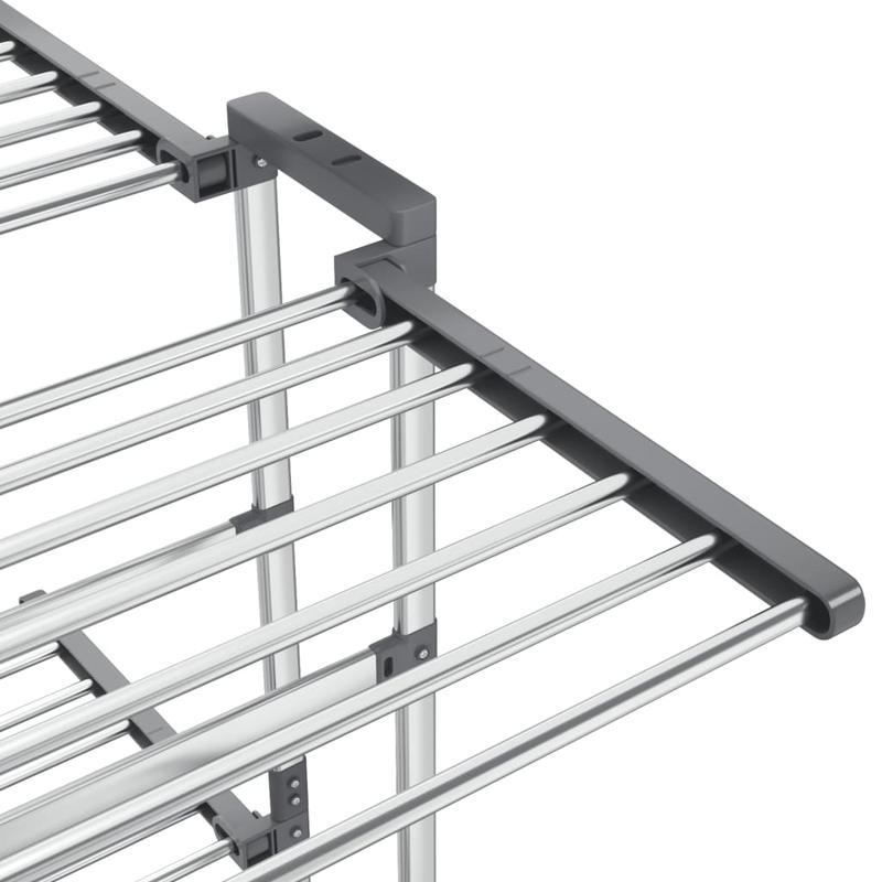 Droogrek – Droogstandaard – Wasrek – Kledingdroger – Driedelig Rek – Aluminium – Met Wieltjes – Inclusief Wasknijpers – Compact 60x70x129 cm – Roestvrij