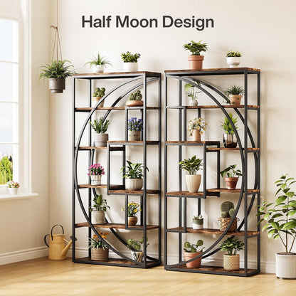 Boekenkast – Boekenrek – Opbergkast – Vakkenkast – Boekplank – Industrieel – Metalen Frame & Houten Planken – 70,8 Inch Hoog – Open Achterzijde
