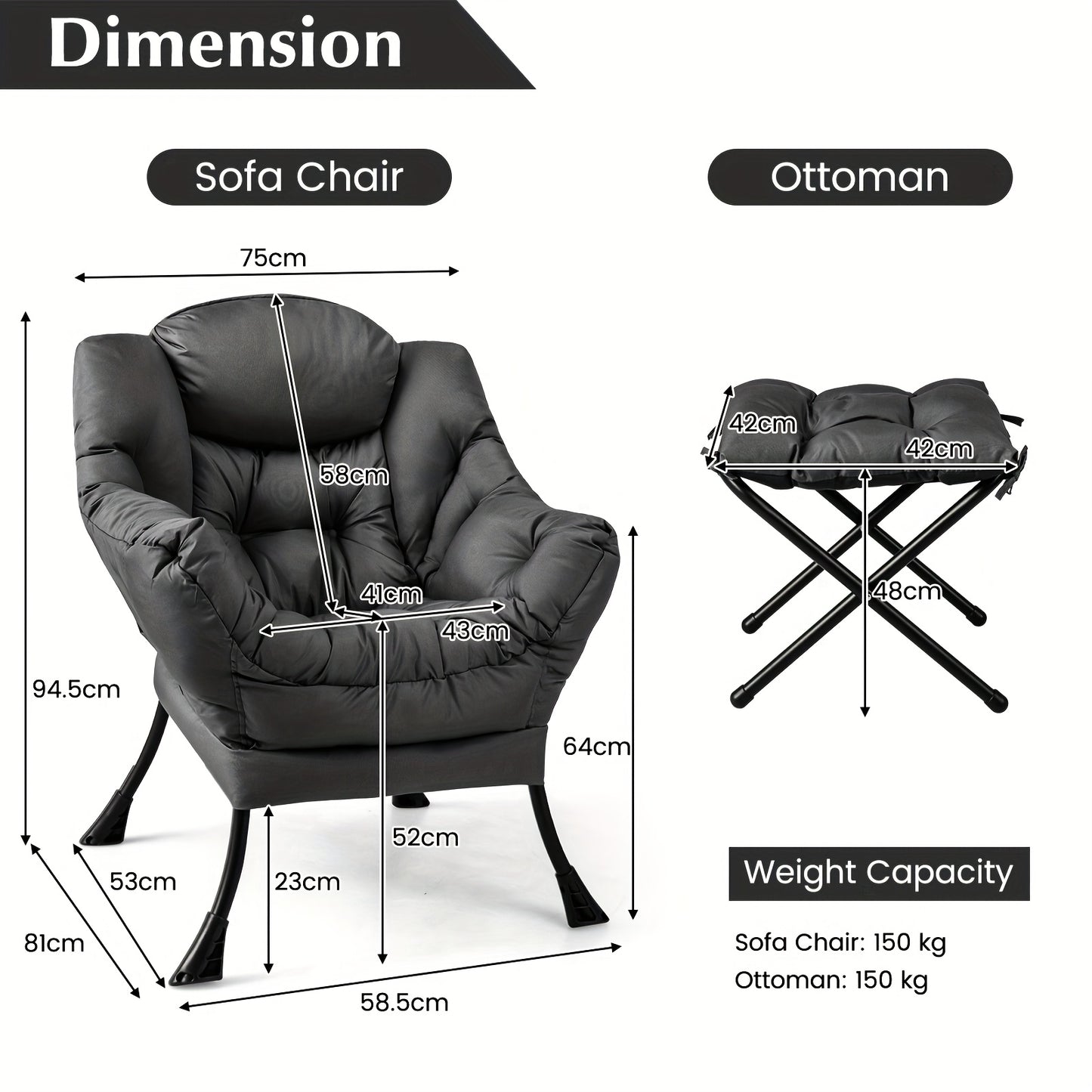 Dutch Velvet Fauteuil – Accentstoel – Lounge Stoel – Relaxstoel – Leunstoel – Met Ottomaan – Ergonomische Rugleuning – Stevige Metalen Constructie