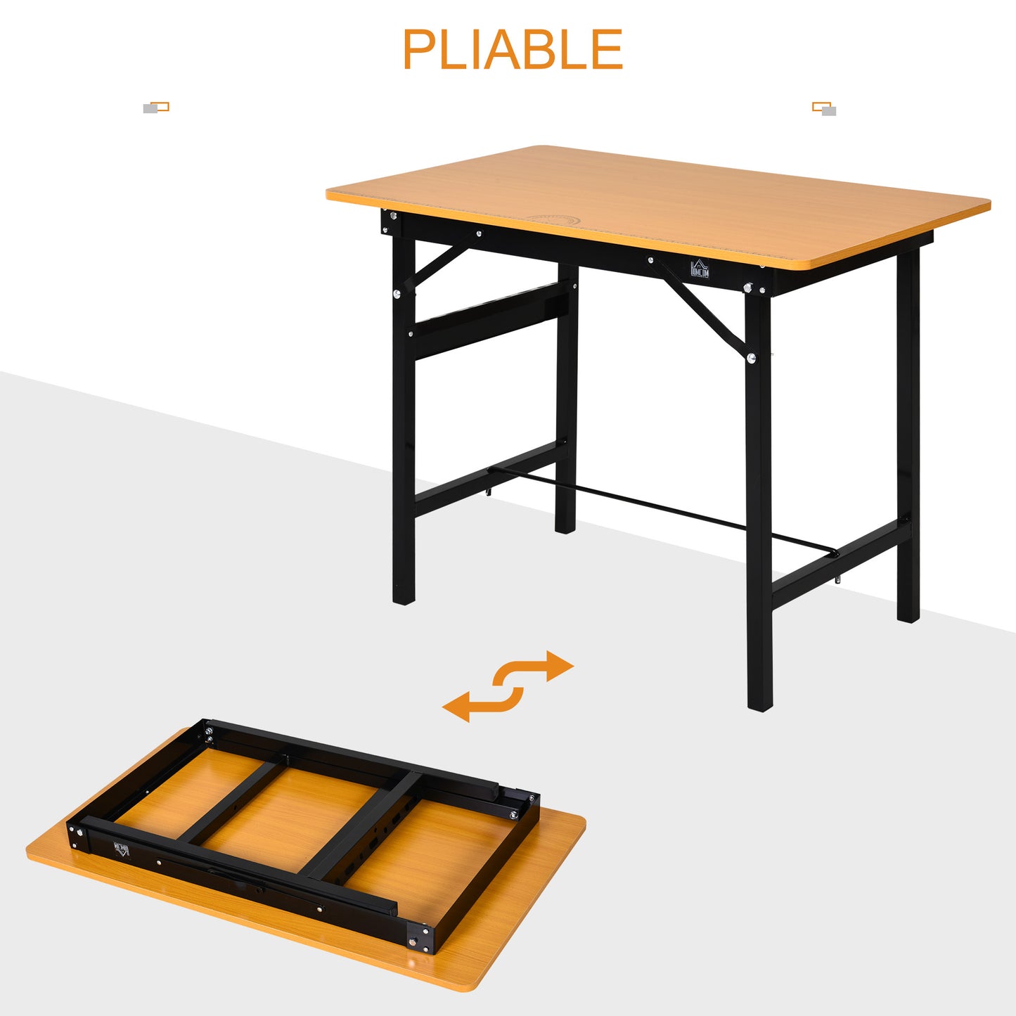 Werkbank – Klusbaantje – Werktafel – Opvouwbare Werkbank – Montagebank – Inklapbaar en Draagbaar – MDF Werkblad 100x60x75,5 cm Geel/Zwart