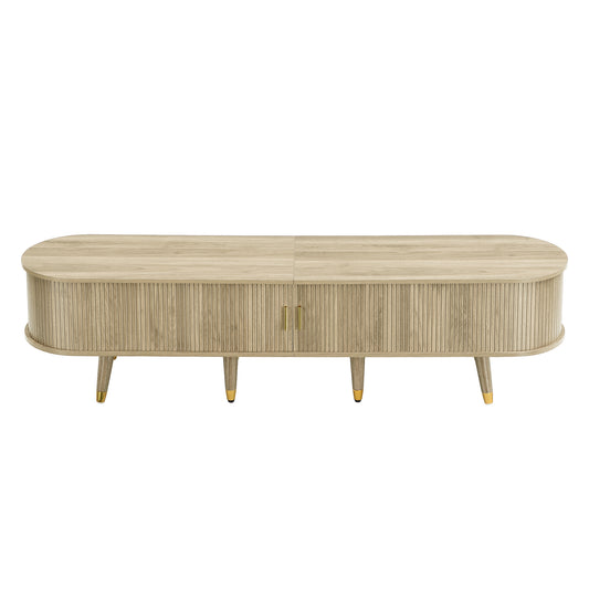 TV-Meubel – TV-Kast – TV-Standaard – Media-Meubel – TV-Dressoir – Rieten Schuifdeur – 175 CM Breed – Mdf Materialen