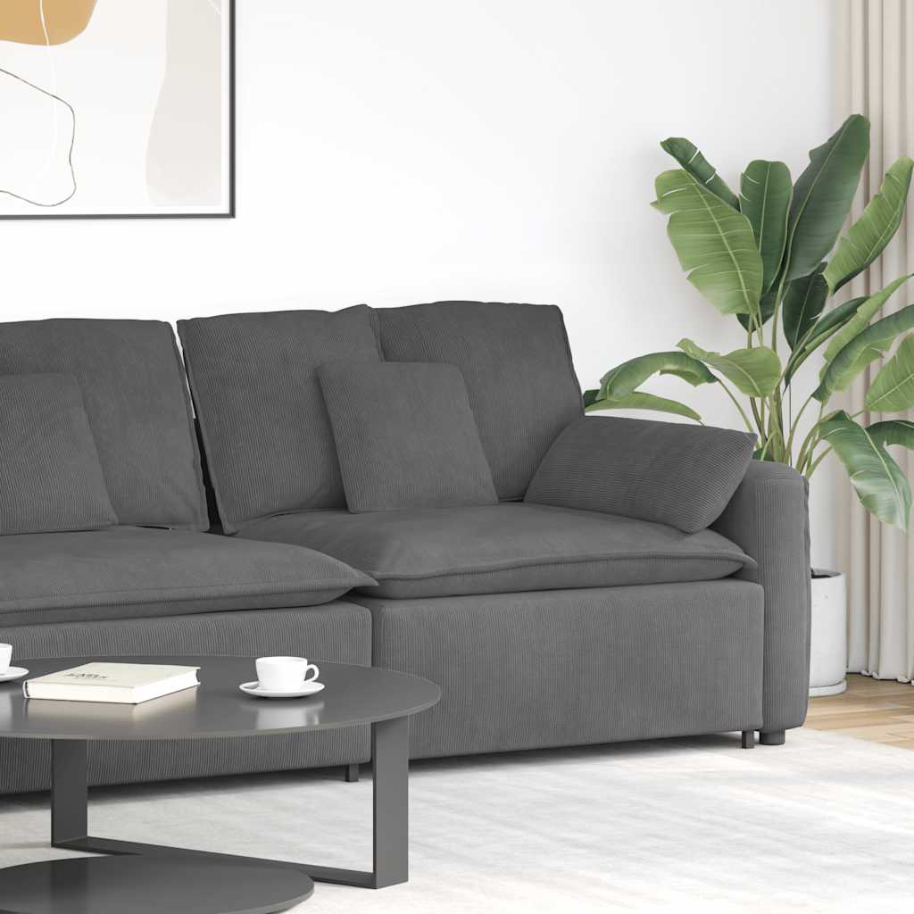 Modulaire Bank – Modulaire Banken – Modulair Sofa – Modulair Zitmeubel – Donkergrijze Corduroy Bekleding – Stevig Metalen Frame
