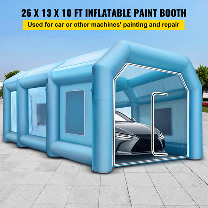 Opblaasbare Spuitcabine – Mobiele Spuitcabine – Verfspuit Tent – Verf Tent – Spuitcabine Auto – Groot Werkoppervlak 8x4x3 m – Duurzaam 210D Oxford Polyester