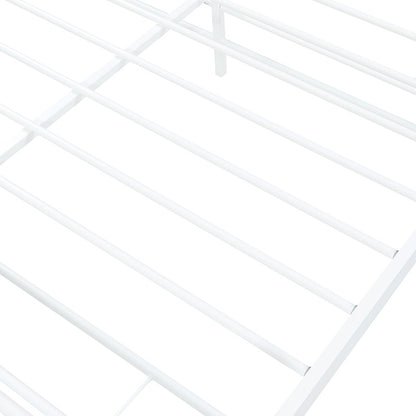 Metalen Bed – Stalen Bed – Kinderbed – Eenpersoonsbed – Tweepersoonsbed – Mat Wit – 140 x 200 cm – Stevig Metalen Frame – Inclusief Lattenbodem