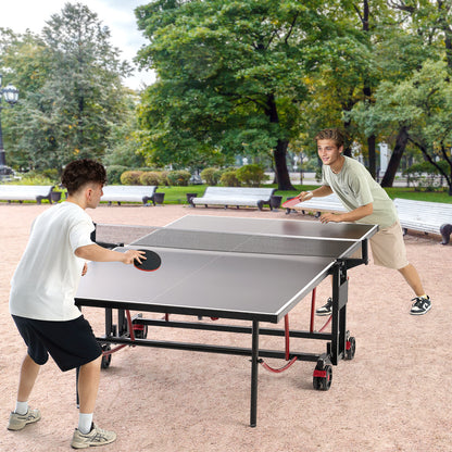 Tafeltennistafel – Pingpongtafel – Tafeltennis Set – Opvouwbare Tafel – 108×60×30 Inch – Weerbestendig Aluminium-Plastic Blad – Vergrendelbare Mobiele Wielen