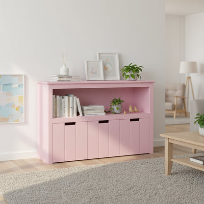 Rolkast – Opbergkast – Ladeblok – Mobiele Kast – Opbergmeubel – 3 Lades – Houten Constructie – Geruisloze Wieltjes – Roze