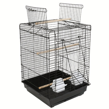 Vogelkooi – Parkietenkooi – Kanariekooi – Vogelvolière – Vogelhuis – Gepoedercoat Metaal – Open Dak Ventilatie – Compact 40x40x58 cm