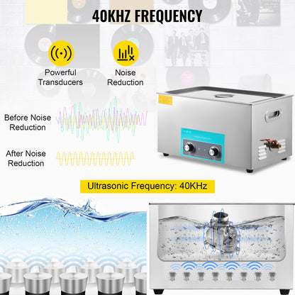 Ultrasone Reiniger – Ultrasonic Cleaner – Ultrasoon Schoonmaker – Ultrasoon Reinigingsapparaat – Ultrasone Tank – 30 Liter Capaciteit – Roestvrijstalen Behuizing met Timer en Verwarming
