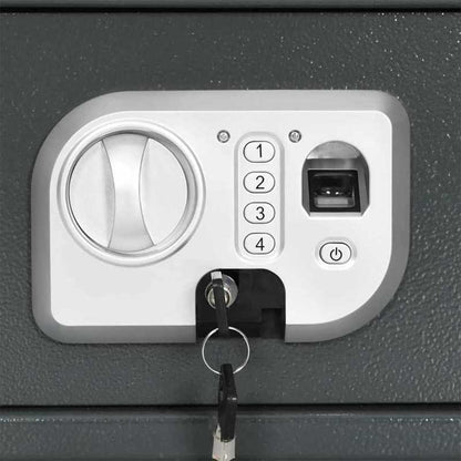 Kluis – Veiligheidskast – Geldkist – Bewaarbox – Safe – Donkergrijs Stalen Beveiligingskluis – Compact 20x31 cm – Stevig Anti-Inbraakslot