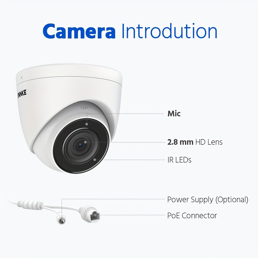IP Beveiligingssysteem – Bewakingscamera – CCTV Set – NVR Beveiliging – 3K 6MP Resolutie – Mens- en Voertuigdetectie – PoE Aansluiting – 1TB HDD Inclusief