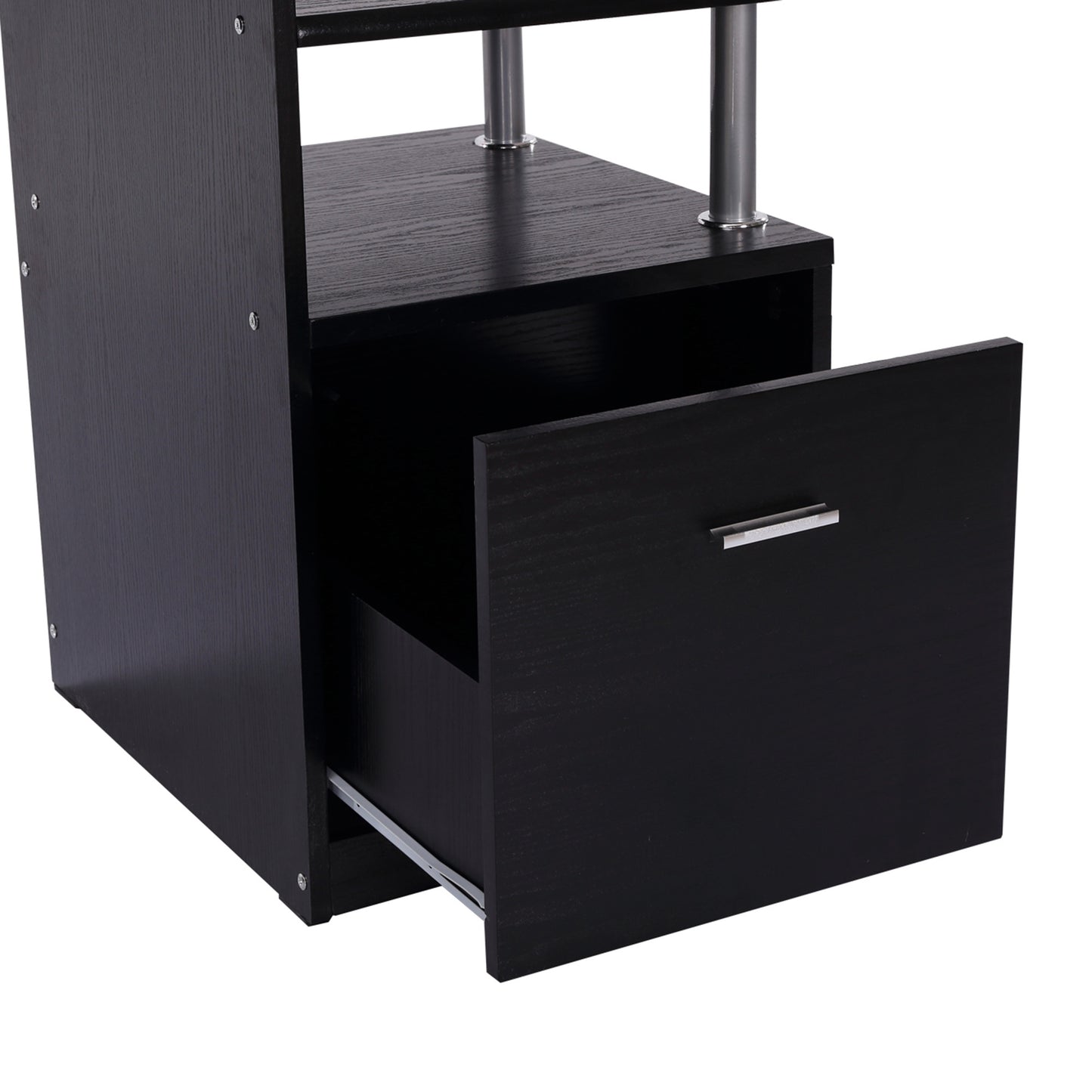 Computerbureau – Werkplek – Bureaustoel – Study Desk – Thuiswerkkantoor – Compact 152x60x88 cm – Stevig MDF en Metaal