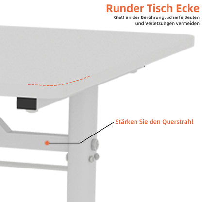 Zit Sta Bureau – Verstelbaar Bureau – Sta Bureau – Handmatig Verstelbaar – Kantoorbureau – Compact Formaat 60x100 cm – Stevige Dubbele Kolom